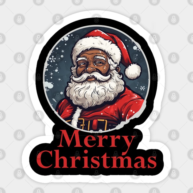 African American Santa, Black Santa Sticker by UrbanLifeApparel